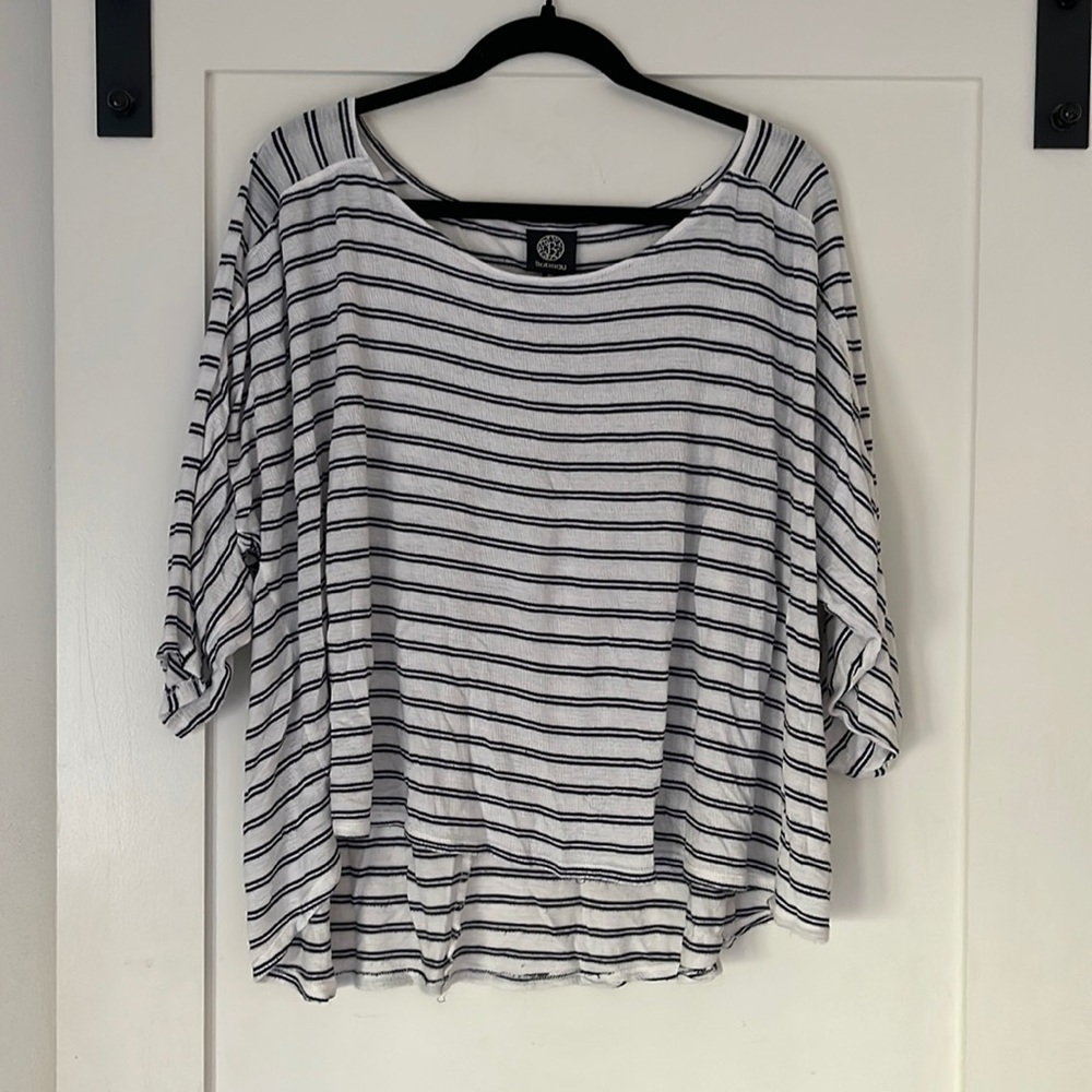 Bobeau Dolman Sleeve Striped Top